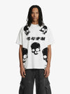 Skull Graphic Distressed Hem T-Shirt 