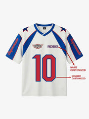 Colorblock Star Print Mesh Jersey T-Shirt 