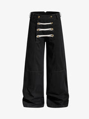Military Button Baggy Cargo Pants