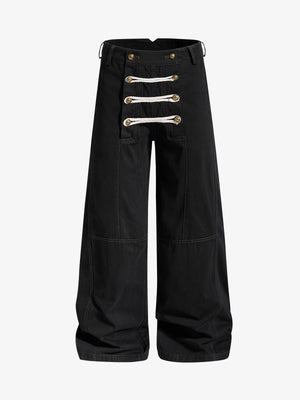 Military Button Baggy Cargo Pants – Napoleon Style Utility Streetwear