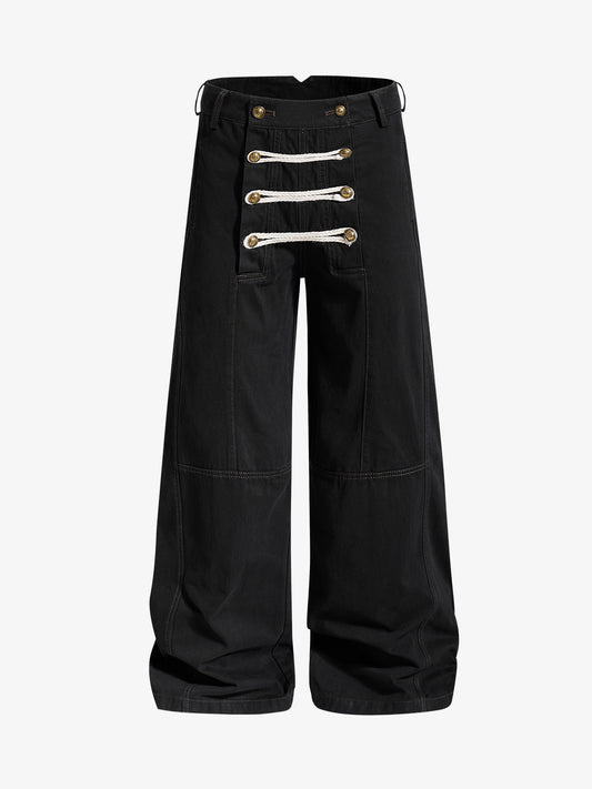 Military Button Baggy Cargo Pants