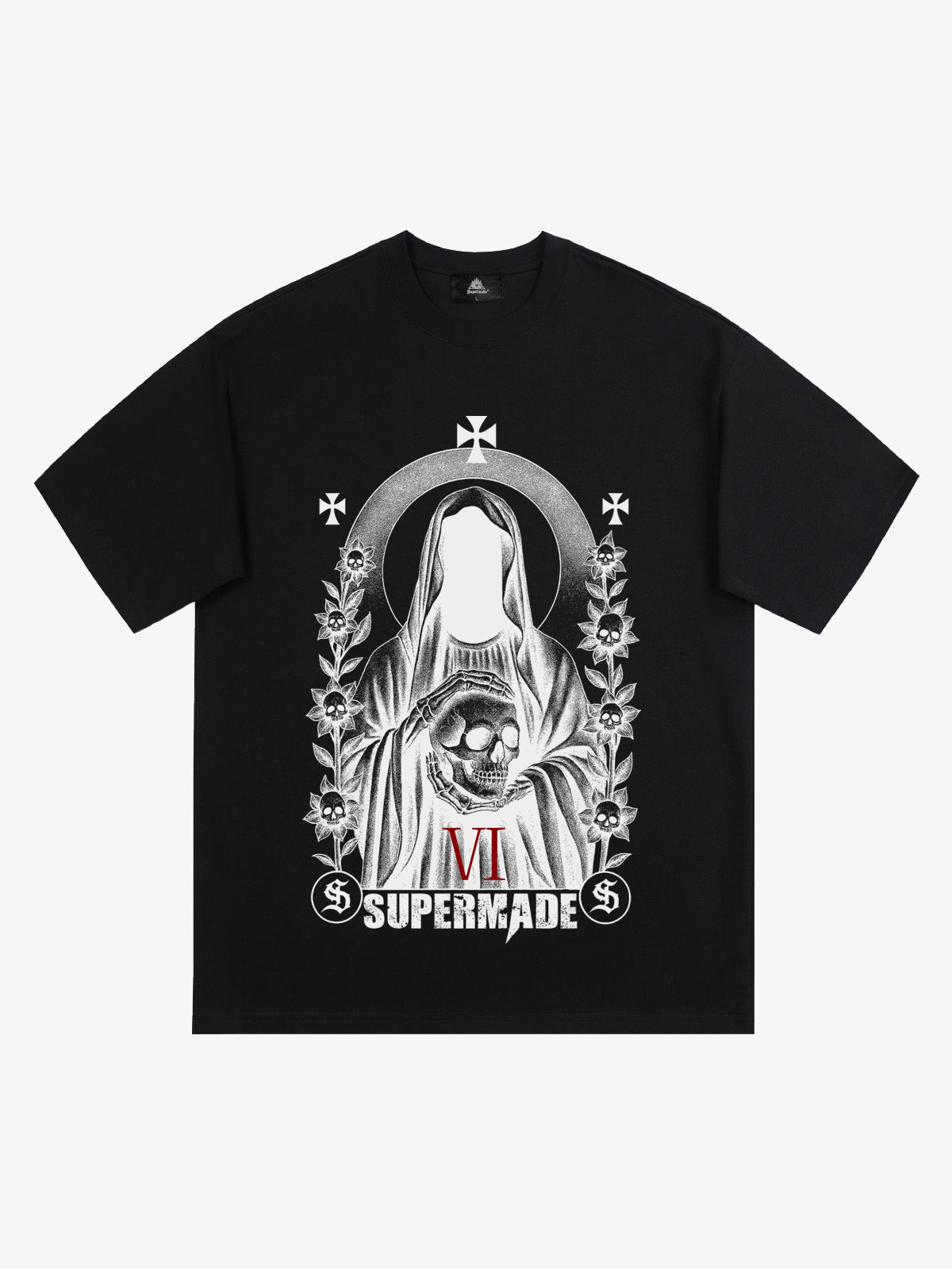 Thesupermade Dark Gothic Headless Skull Death T-shirt 