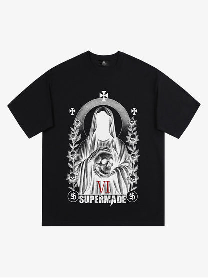 Thesupermade Dark Gothic Headless Skull Death T-shirt 