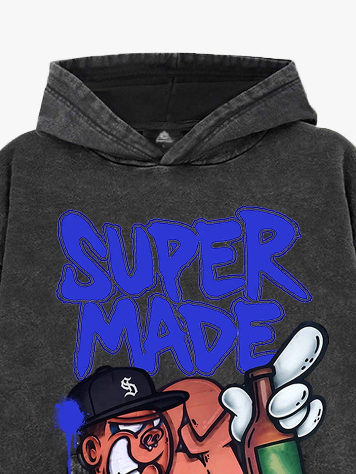 Supermade graffiti design hooded sweatshirt 