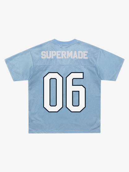 Supermade Classic Blue Embroidered Jersey Pattern Customization 