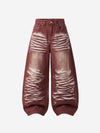 Whiskered Washed Distressed Ripped Jeans