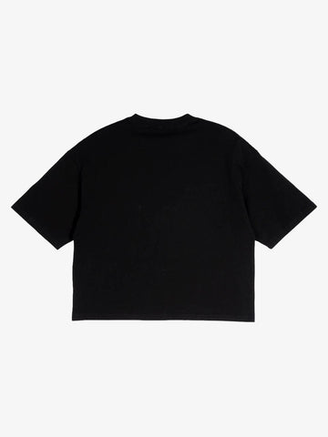Distressed Metallic Logo Cropped T-Shirt 