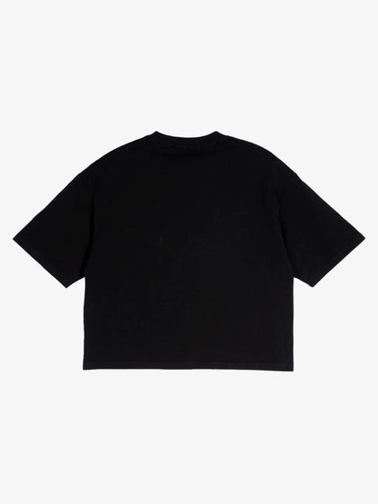 Distressed Metallic Logo Cropped T-Shirt 