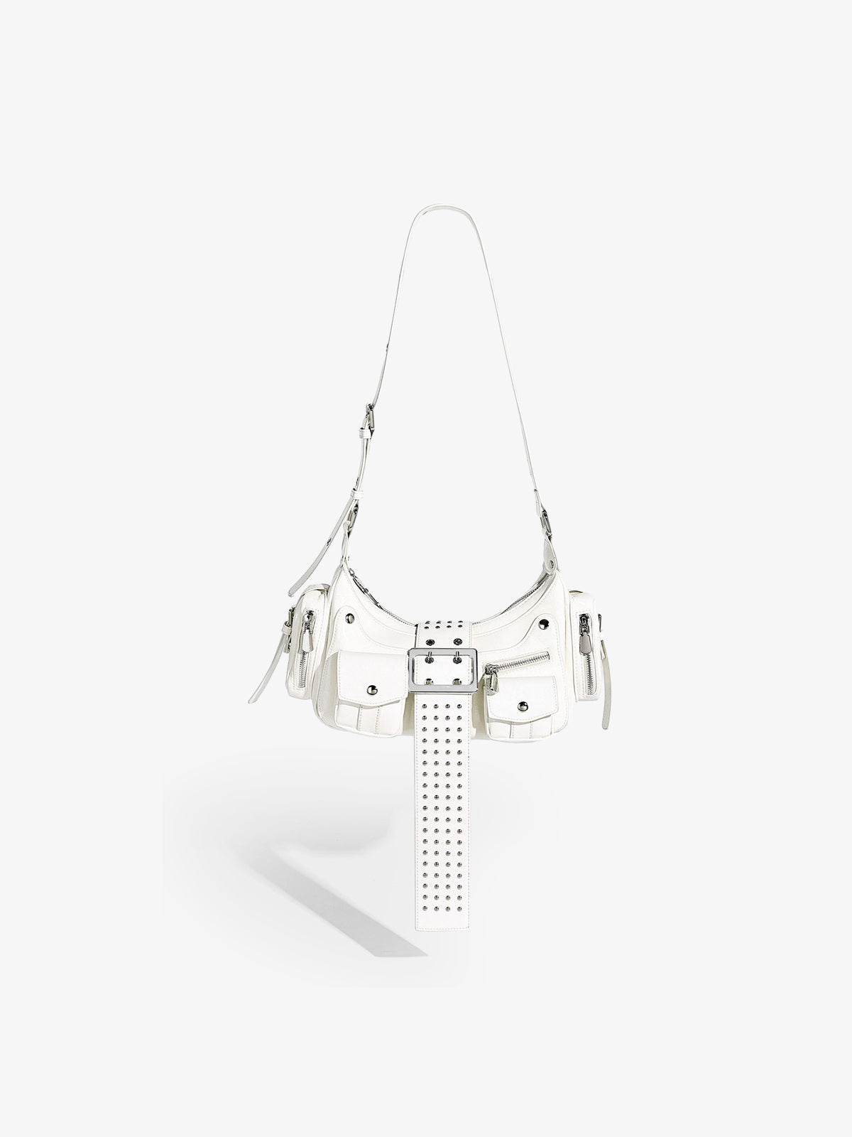 Studded Belt Buckle Shoulder Bag