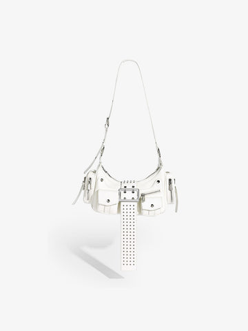 Studded Belt Buckle Shoulder Bag