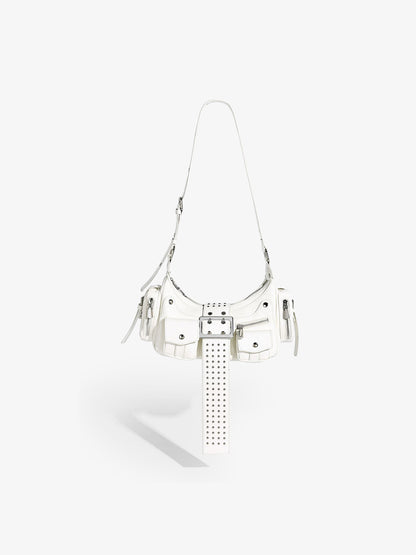 Studded Belt Buckle Shoulder Bag
