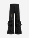Logo Embroidered Multi-Pocket Flared Pants