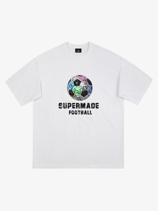 Cotton Supermade Football Graphic T-Shirt for Men 
