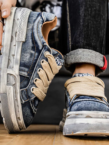Washed Denim Sneakers