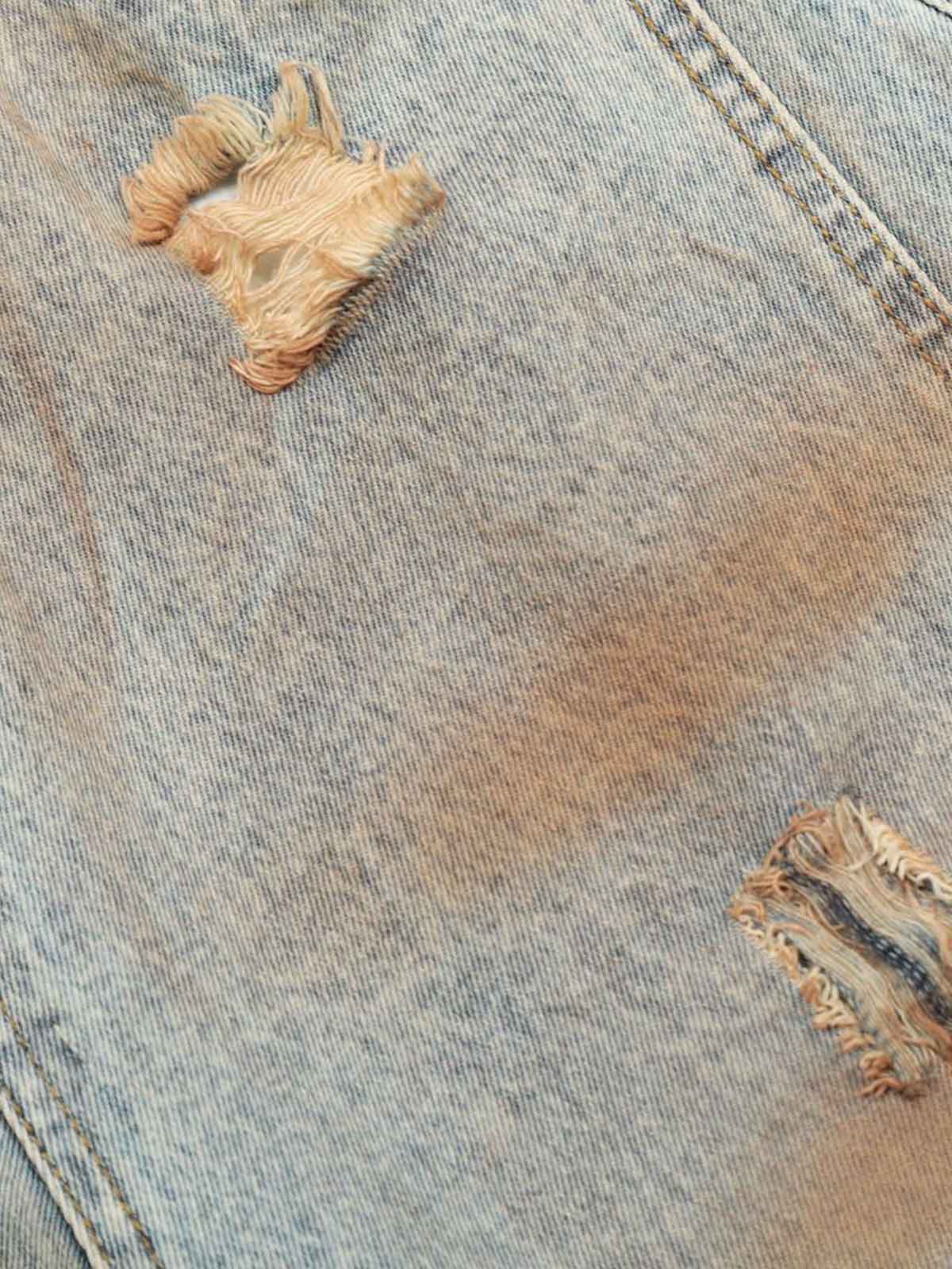 High Street Retro Dirty Dyed Washed Scimitar Jeans 