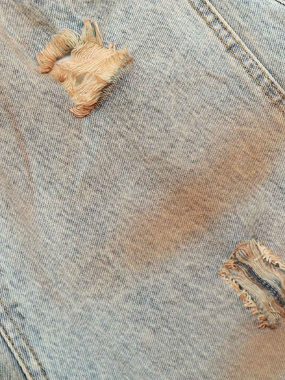 High Street Retro Dirty Dyed Washed Scimitar Jeans 