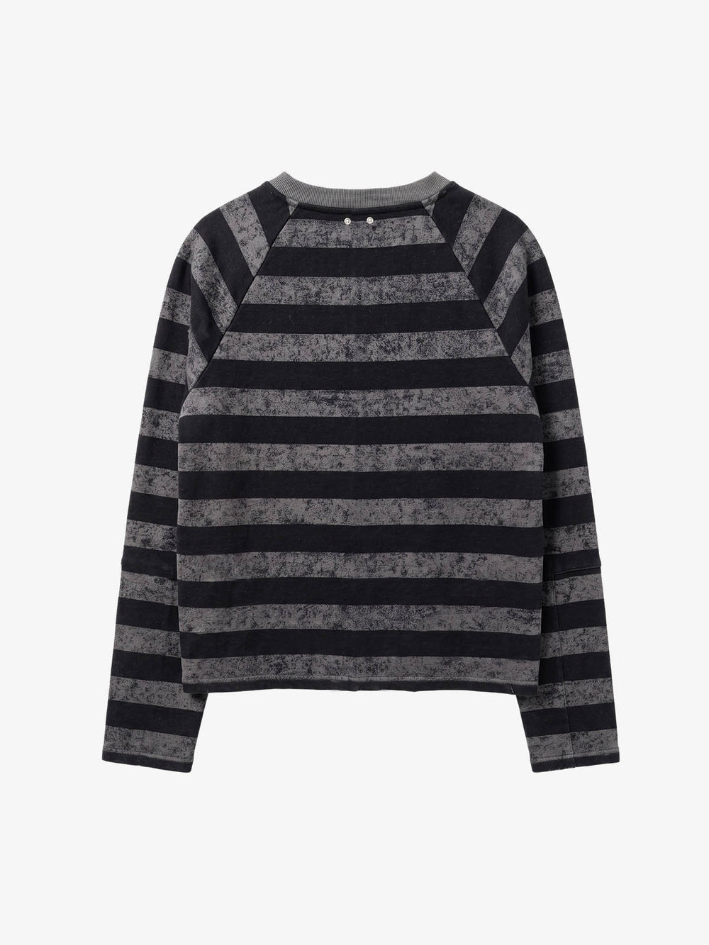 Maglietta a maniche lunghe oversize a righe ricamata