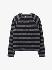 T-shirt à manches longues oversize rayé brodé