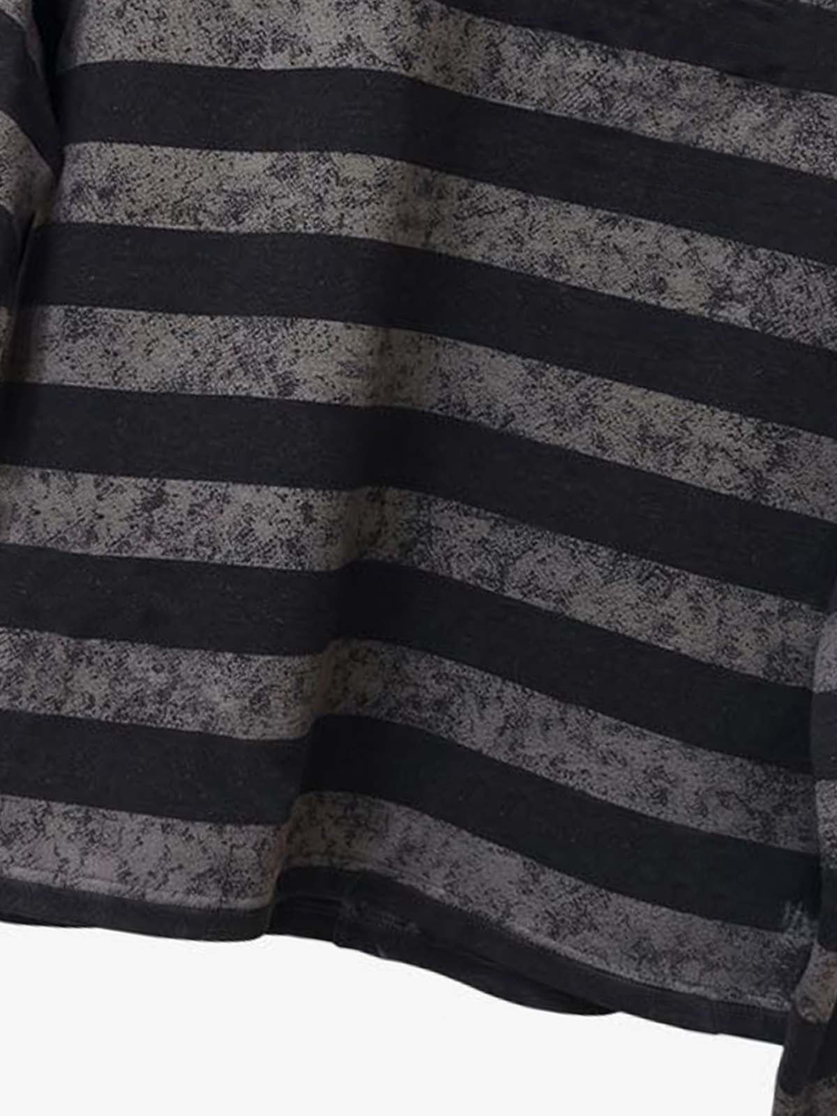 Camiseta de manga larga extragrande con bordado a rayas