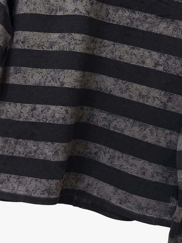 Camiseta de manga larga extragrande con bordado a rayas