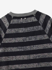 T-shirt à manches longues oversize rayé brodé