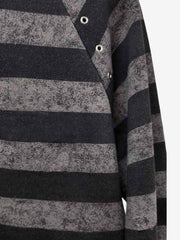 T-shirt à manches longues oversize rayé brodé