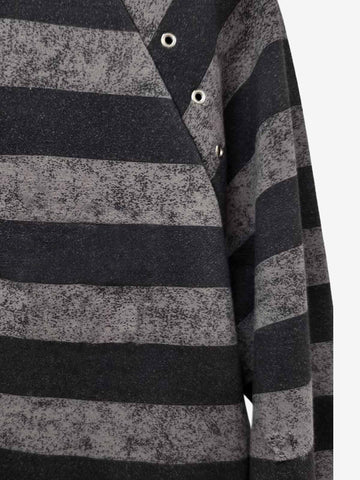 Camiseta de manga larga extragrande con bordado a rayas