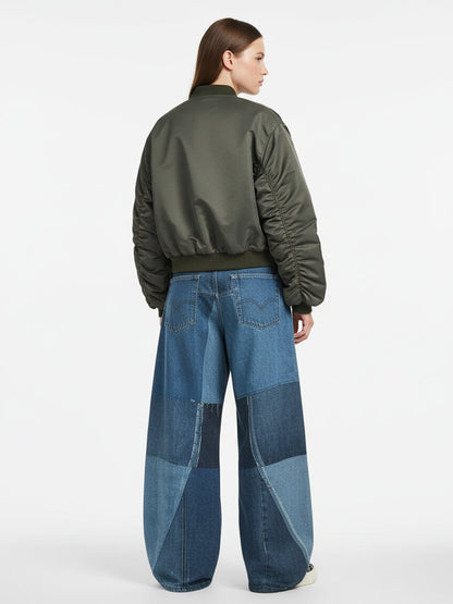 Vintage Patchwork Ripped Barrel Jeans 