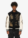 Gothic Gold Embroidered Varsity Jacket