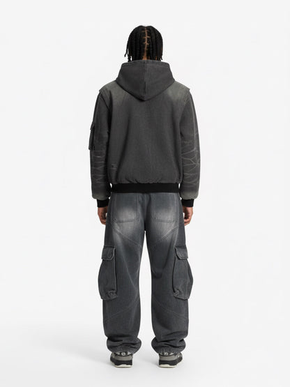 Vintage Washed Multi Pocket Cargo Jeans 