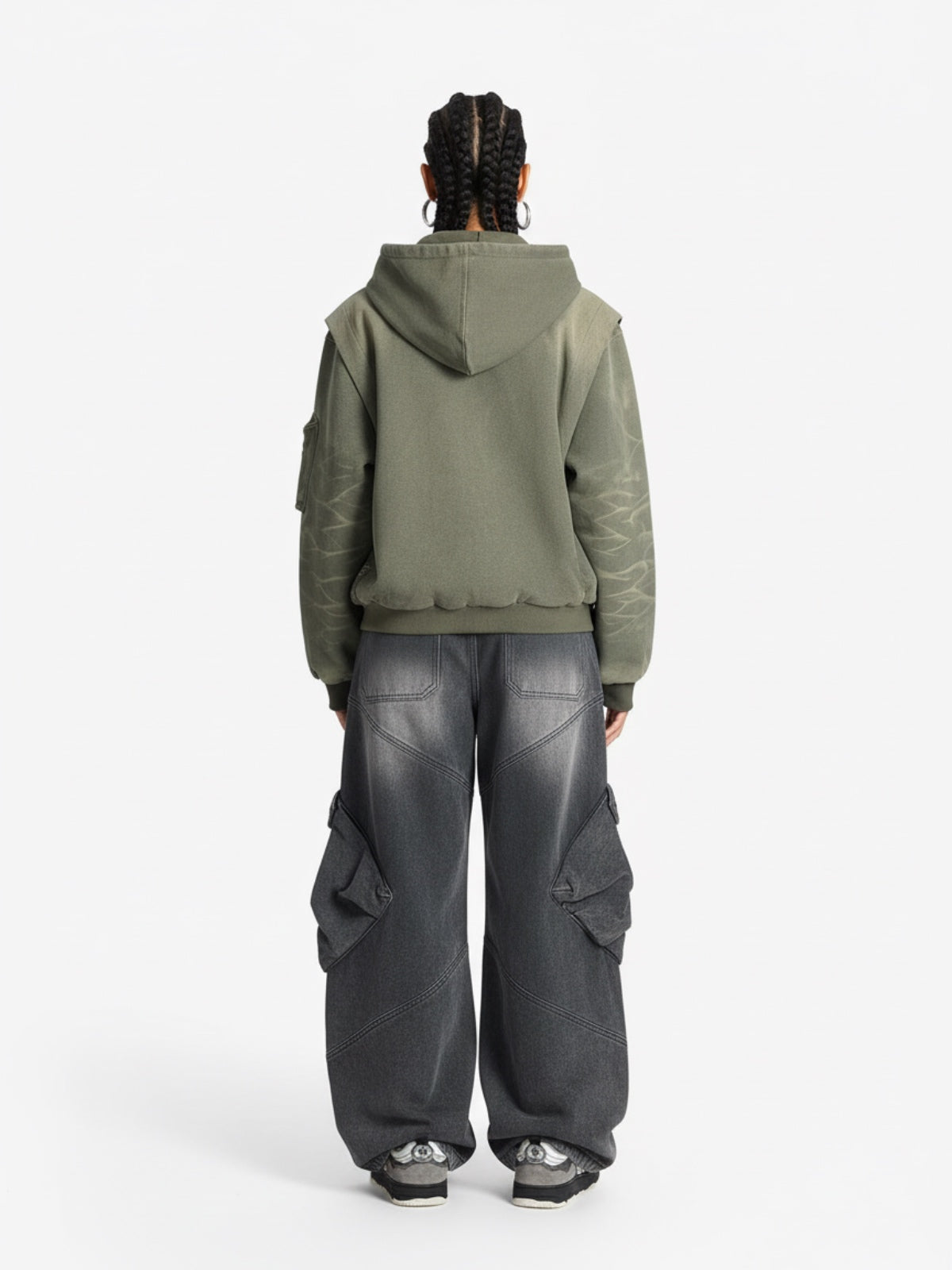 Vintage Washed Multi Pocket Cargo Jeans 