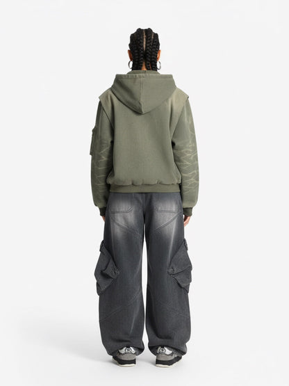 Vintage Washed Multi Pocket Cargo Jeans 