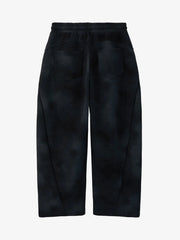 Vintage Washed Tie-Dye Zip Up Hoodie & Barrel Sweatpants Tracksuit 