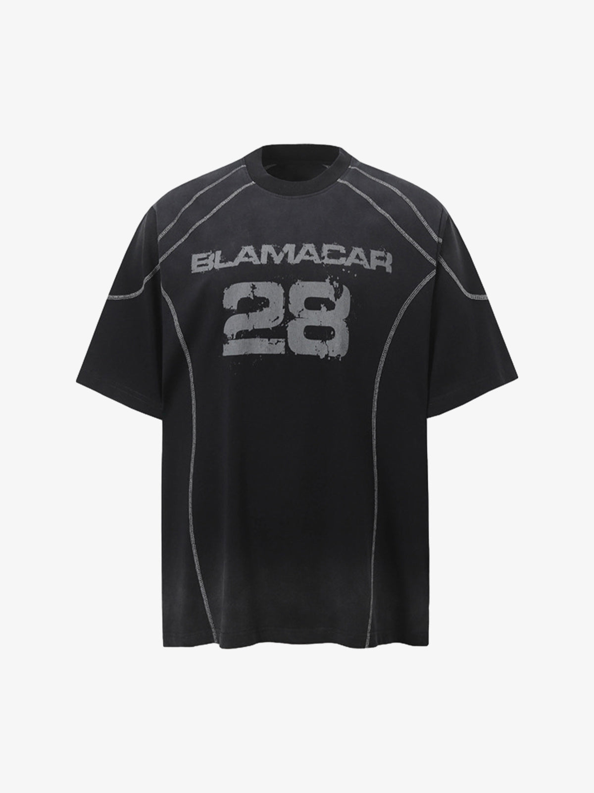 Distressed Digital Print Short-sleeved T-shirt 