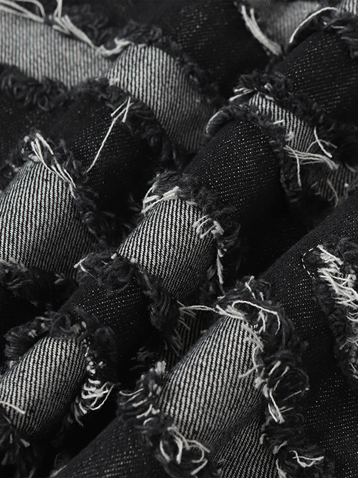 Frayed Zebra Striped Patchwork Wide Leg Jeans 