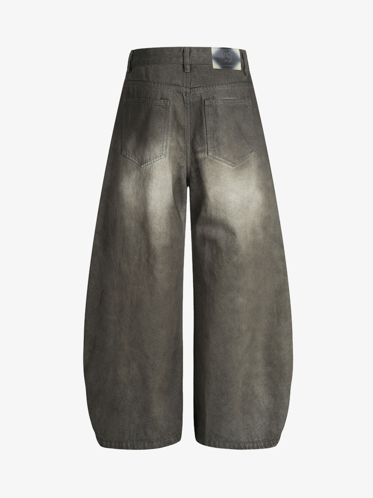 Wide Leg High Waist Cropped Pants with Gradient Wash Finish 