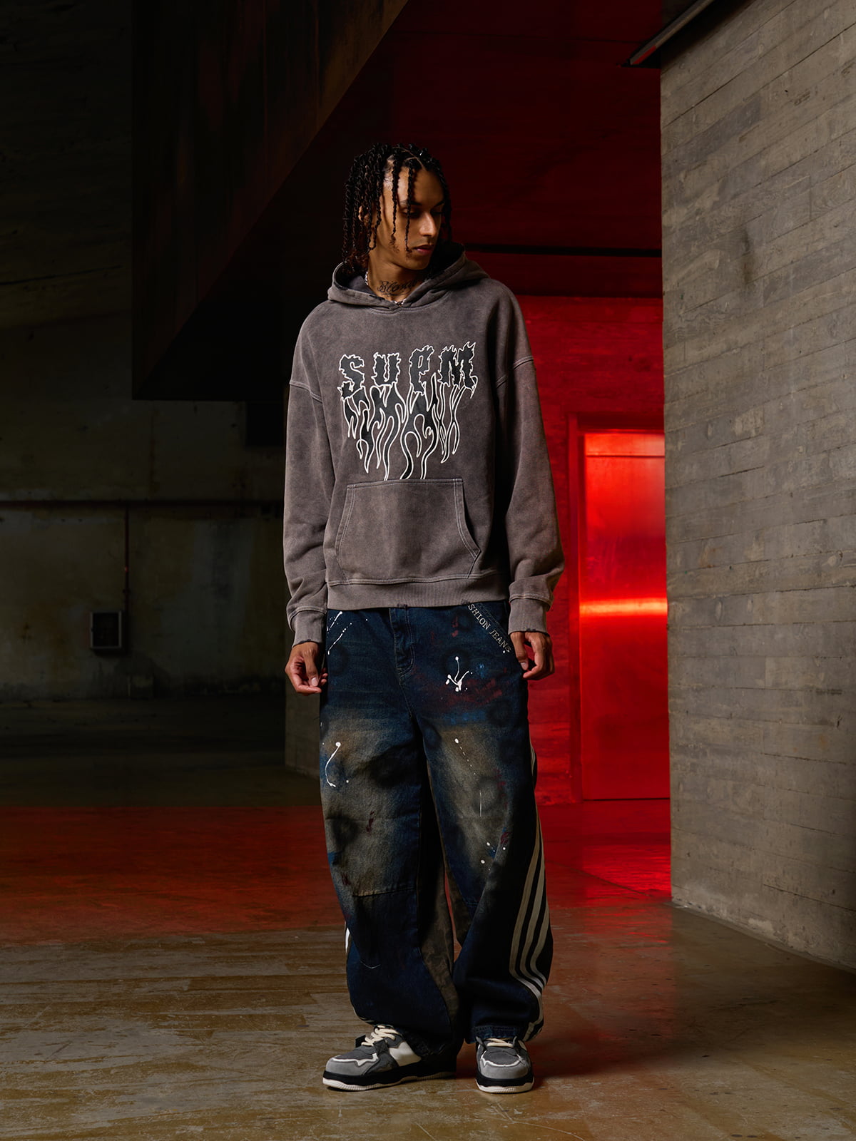 Distressed Graphic Hoodie for Urban Streetwear Enthusiasts 