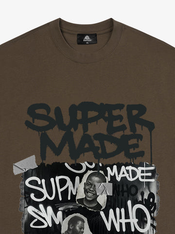 Streetwear Graffiti Character Collage Graphic T-Shirt 