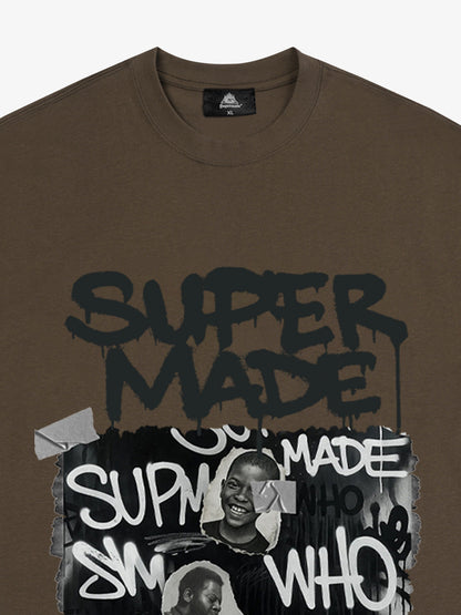 Street Graffiti Style Retro Character Collage T-Shirt 