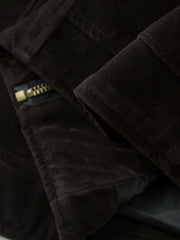 Retro Unique Metal Button Lapel Suede Bomber Jacket - 2538 