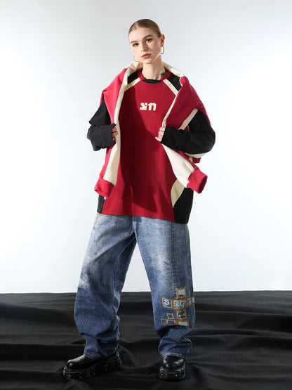 Frame Cross Print Denim Jeans - 2554 