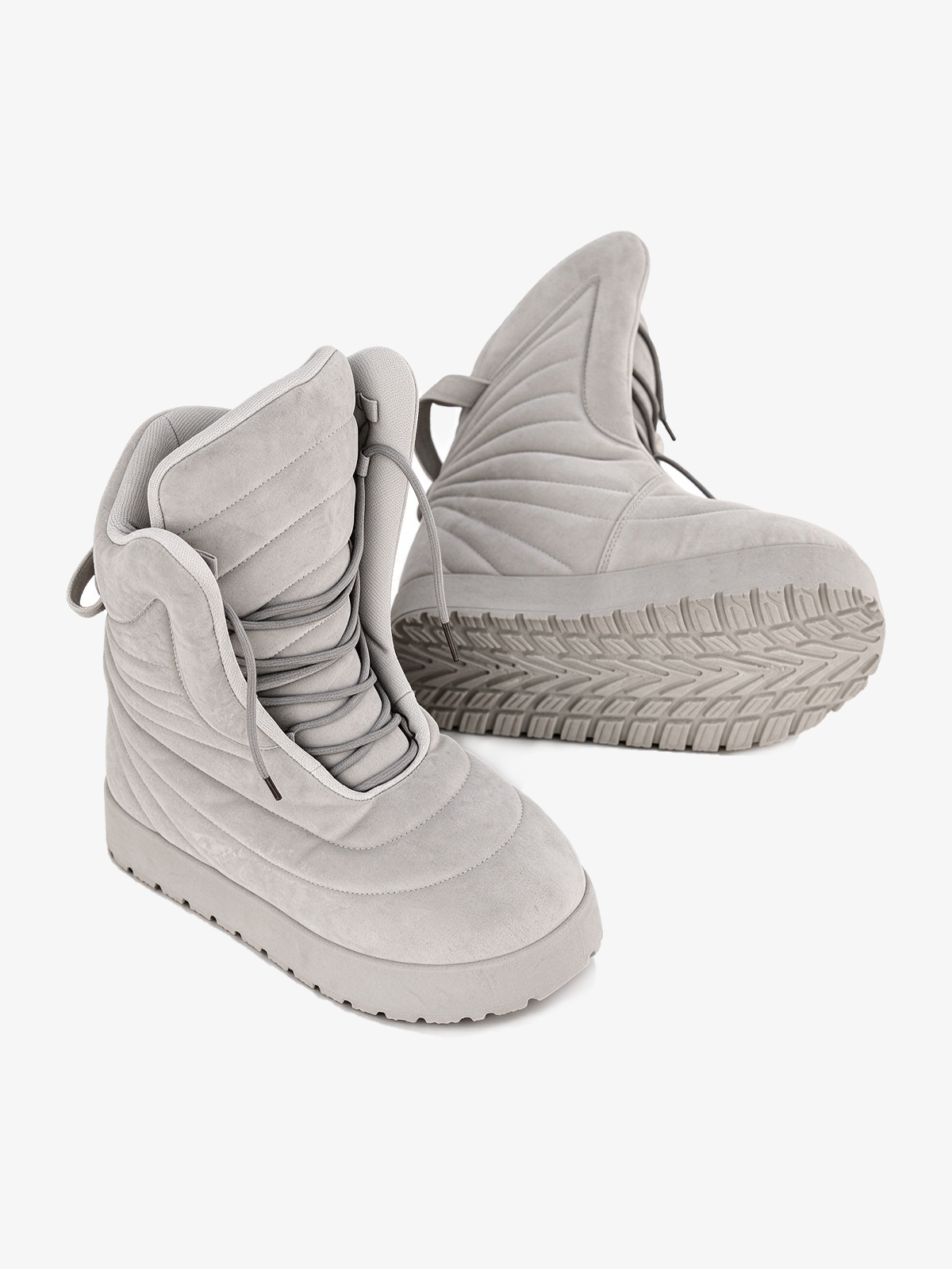 Futuristic Ribbed Padded Boots