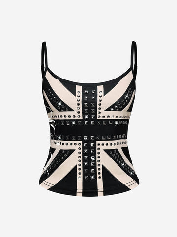 Studded Union Jack Tank Top