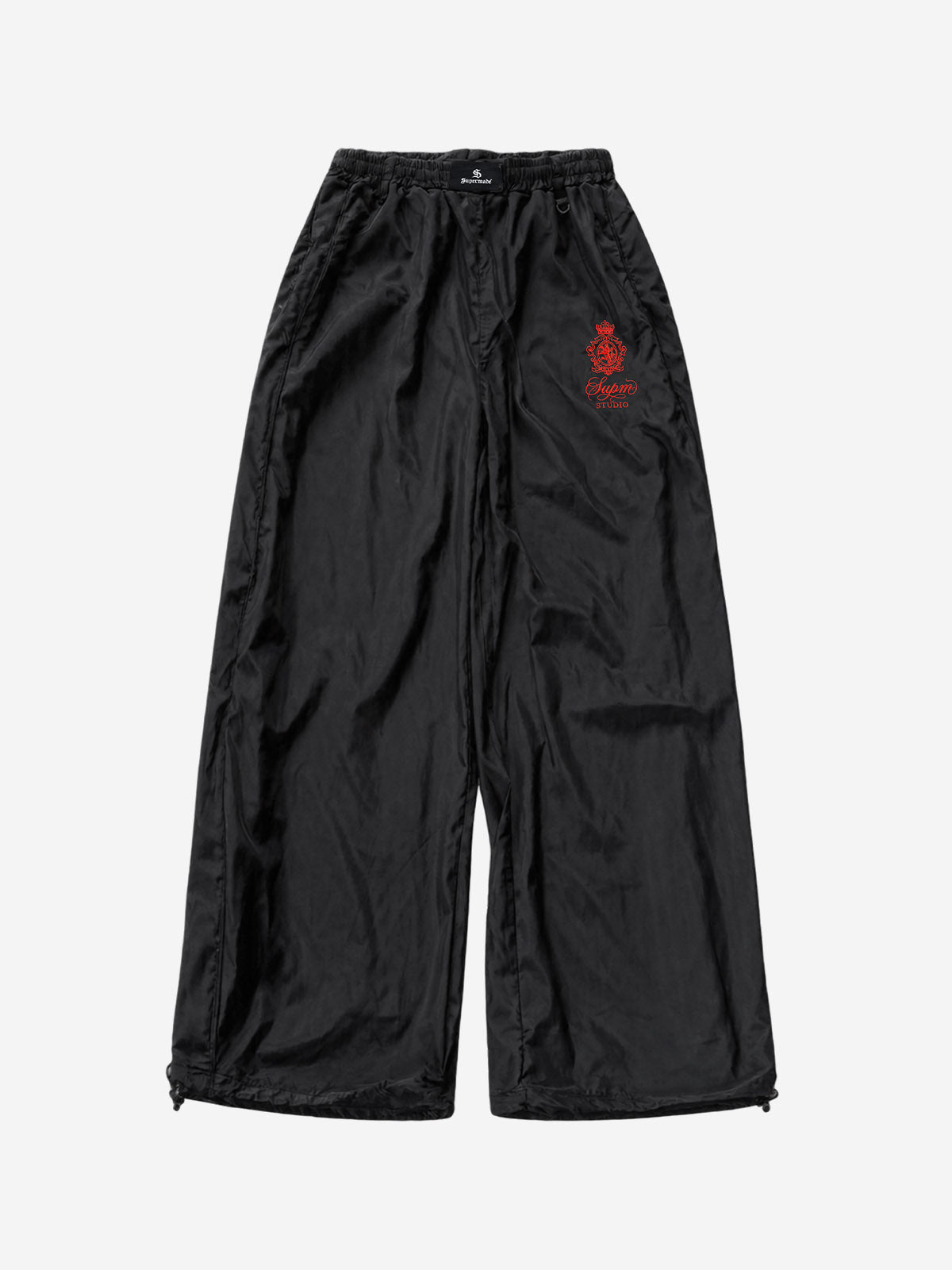 Embroidered Cropped Windbreaker Jacket & Relaxed Pants Set