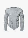 Corduroy Long Sleeve Tactical Shirt with Embroidered Logo and Padded Shoulders 