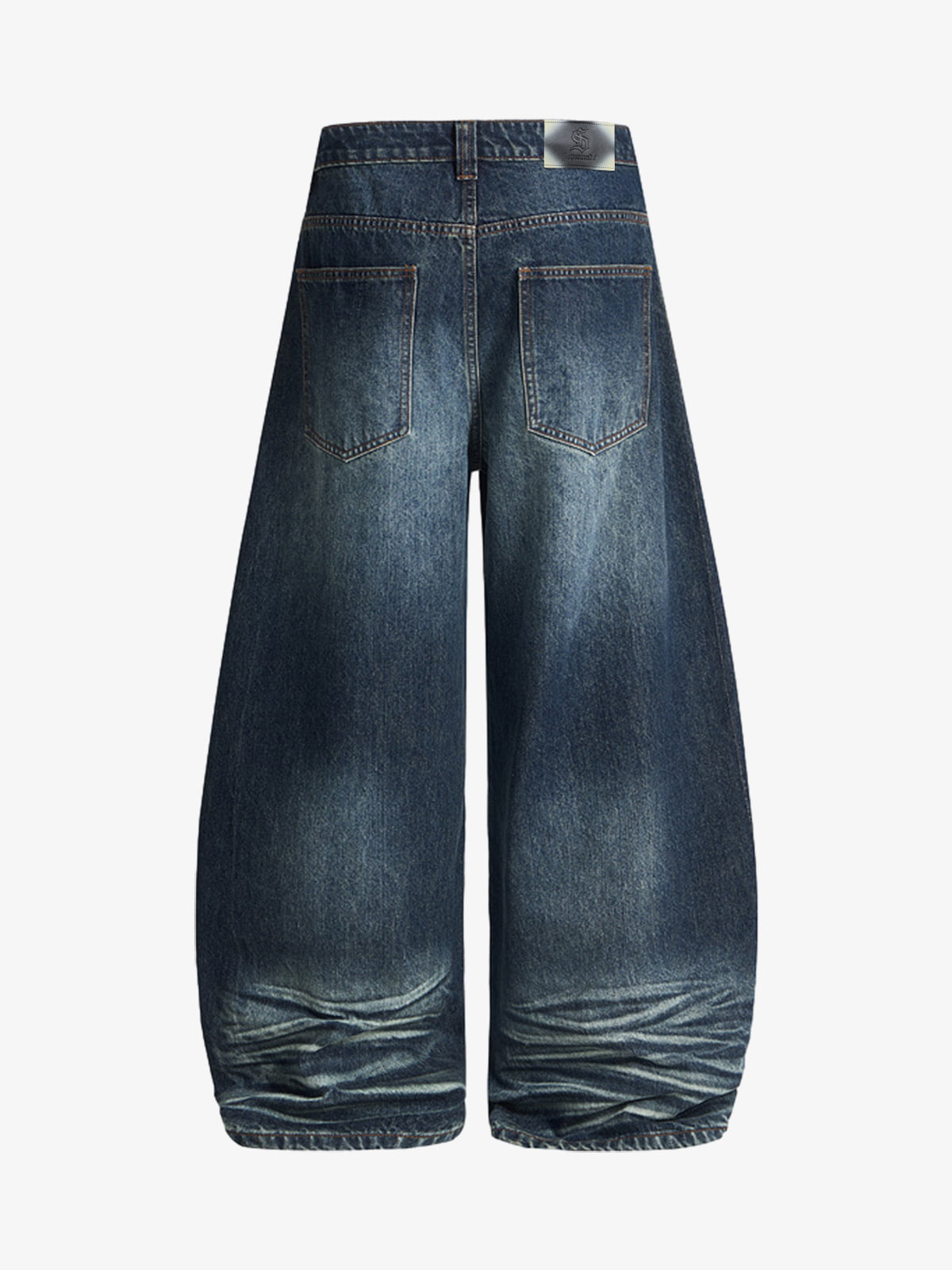 Wide-Leg Denim Jeans with Distressed Look for Women 