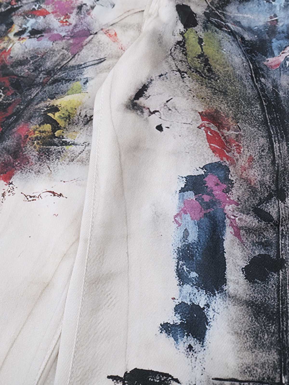 Artistic Splash Wide-Leg Jeans - Perfect for Casual and Fashionable Looks 