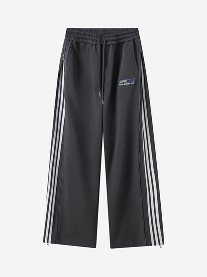 Side Stripe Track Aesthetic Wide Leg Sweatpants