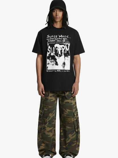 Vintage Washed Punk Graphic Print T-Shirt 