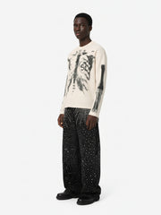 Sudadera con estampado de esqueleto y tejido gofrado - 2495